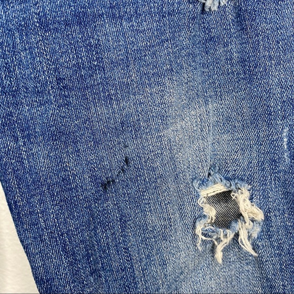 Zara Trafaluc Medium Wash Zipper Ankle Skinny Distressed Jeans - Picture 5 of 8
